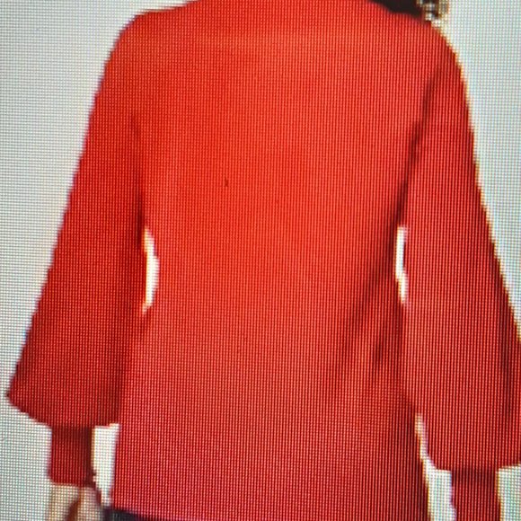 Liz Claiborne Red Pullover sweater w/bow - Picture 2 of 3